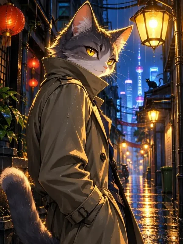 雨夜的绿光侦探 - 短剧封面 雨夜的绿光侦探封面